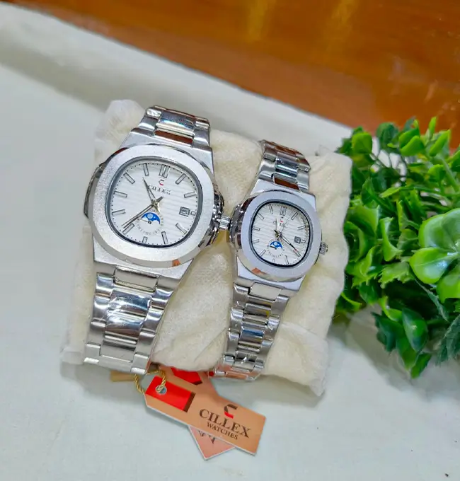 CILLEX Elegant Silver Couple Watch Set CILLEX Elegant Silver Couple Watch Set - Image 1