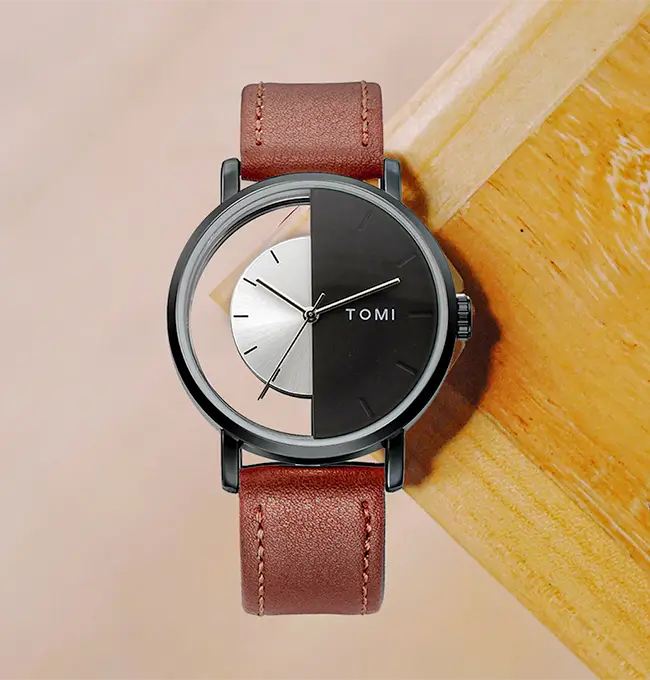 TOMI T-080 Unisex Half Transparent Watch - Image 1